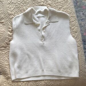Abercrombie & Fitch Cream Sleeveless sweater Polo Tank